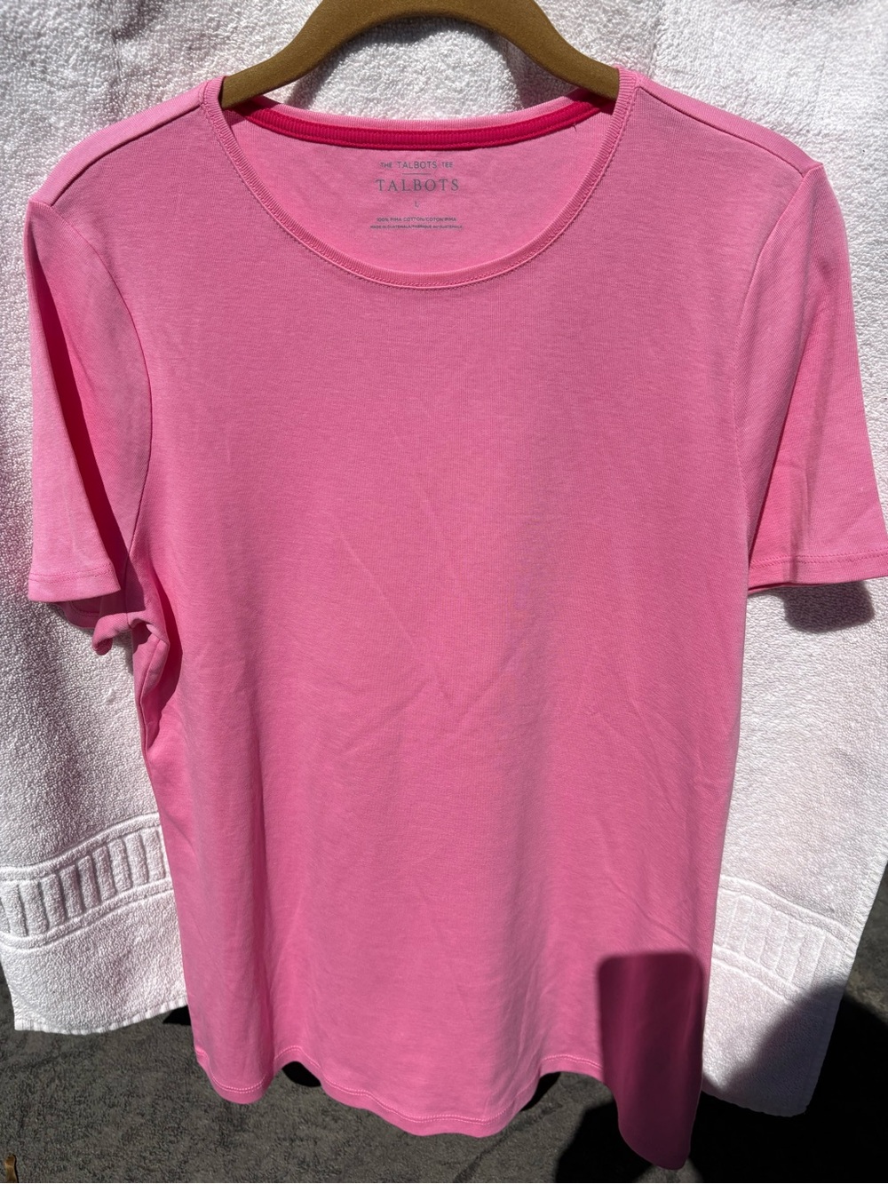 Talbots Bright Pink Short-Sleeve Crewneck Tee